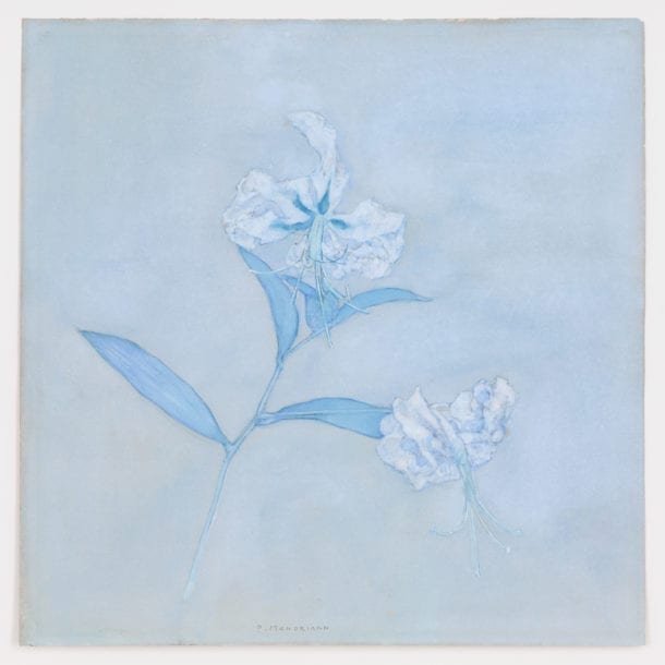Painting by Piet Mondrian, "Stalk with Two Japanese Lilies," 1921.