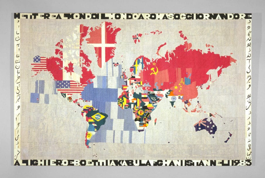 Alighiero Boetti's embroidery Map (Mettere il mondo al mondo [Putting the world into the world], 1983