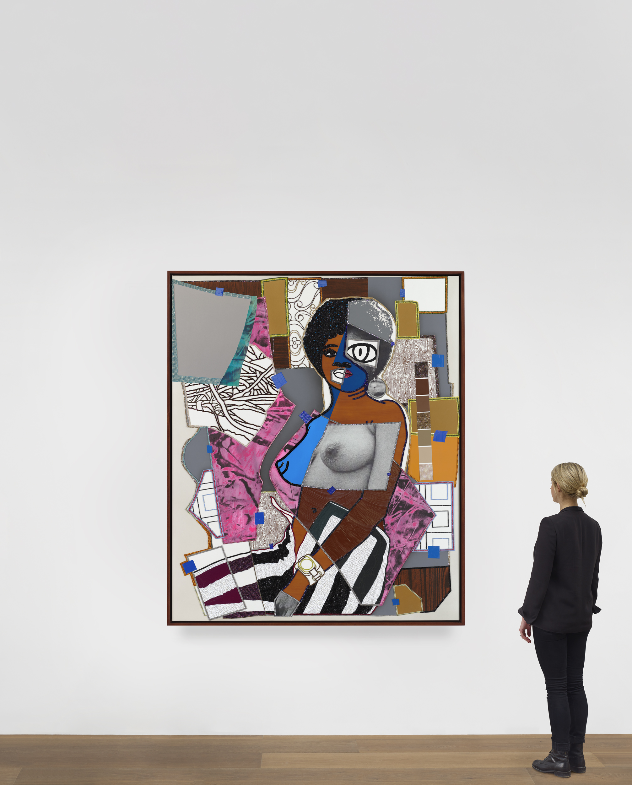 Scale view of Mickalene Thomas's painting February 1971