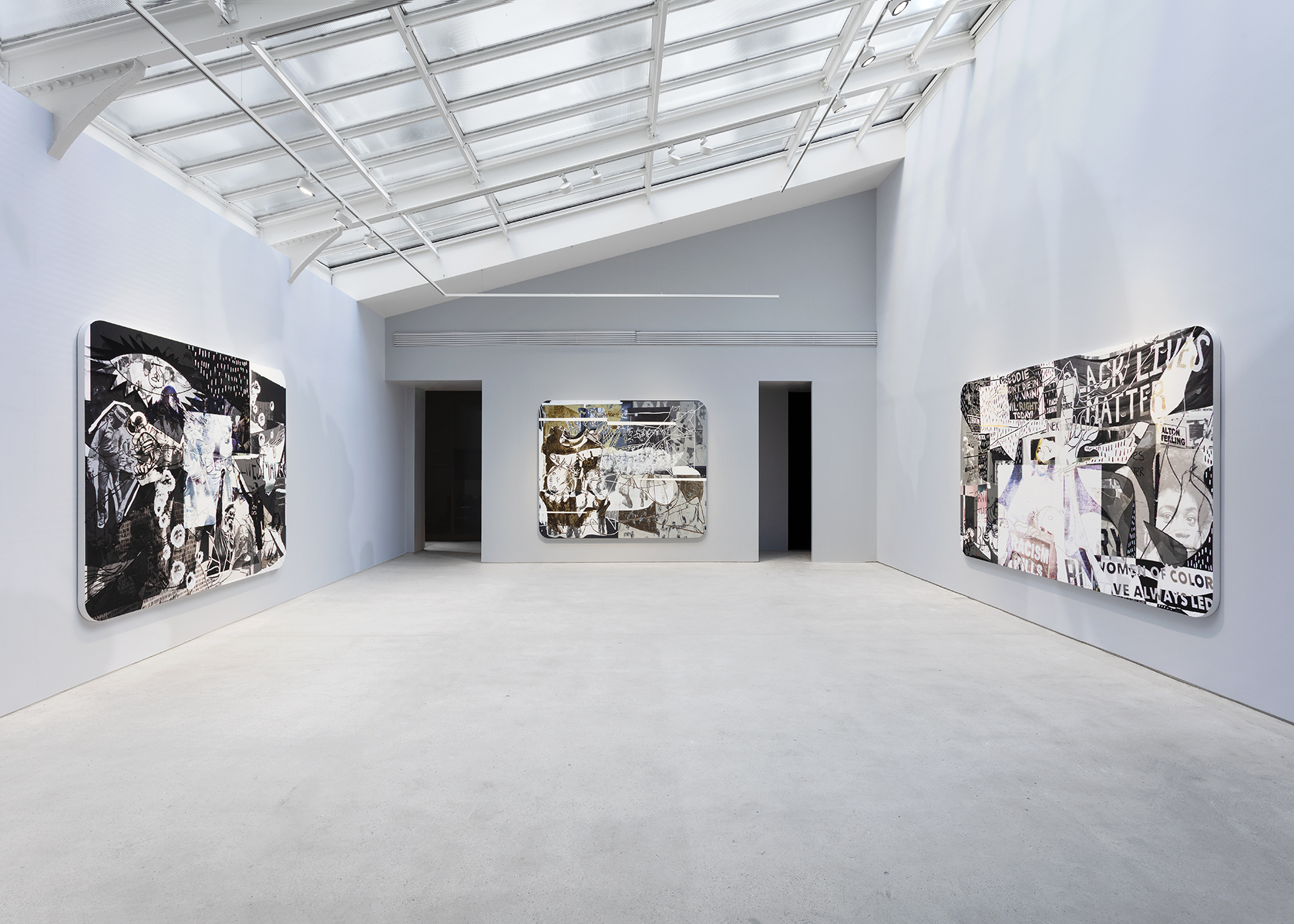 Installation view of Mickalene Thomas's exhibition Beyond the Pleasure Principle at Levy Gorvy Paris